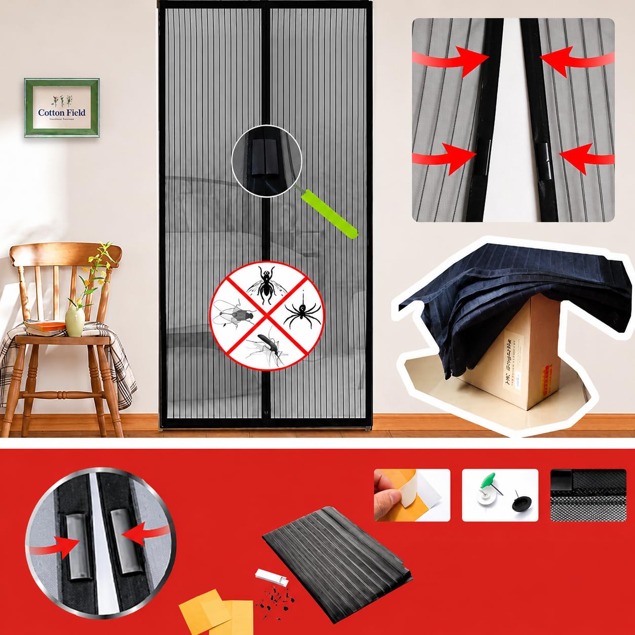 🏡 MagicMesh™ - No-Mosquito Magnetic Door Net 🦟 | Flat 45%