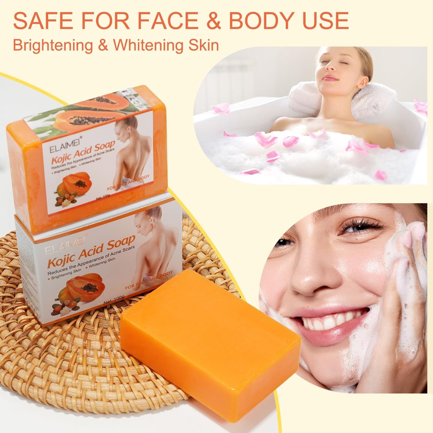 ✨ Kojic Glow™ - Skin Brightening Soap (Pack of 2) | FLAT 45% Off 🔥