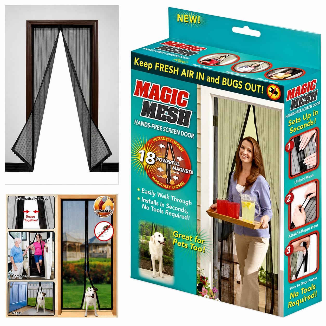 🏡 MagicMesh™ - No-Mosquito Magnetic Door Net 🦟 | Flat 45%