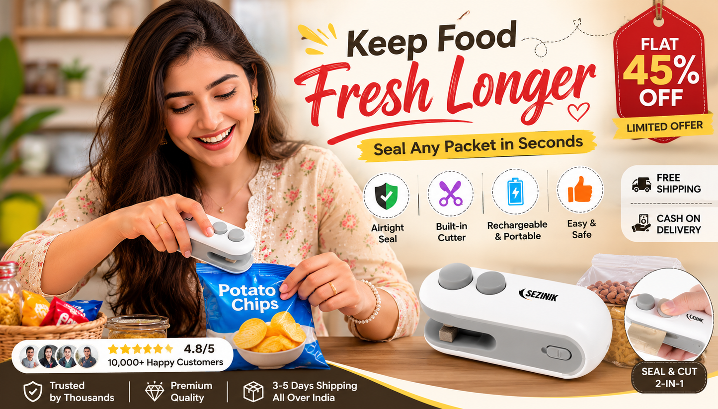 💚 Portable Mini Sealer  FreshLock™ Lock In Freshness Instantly. |  FLAT 45% OFF 🔥