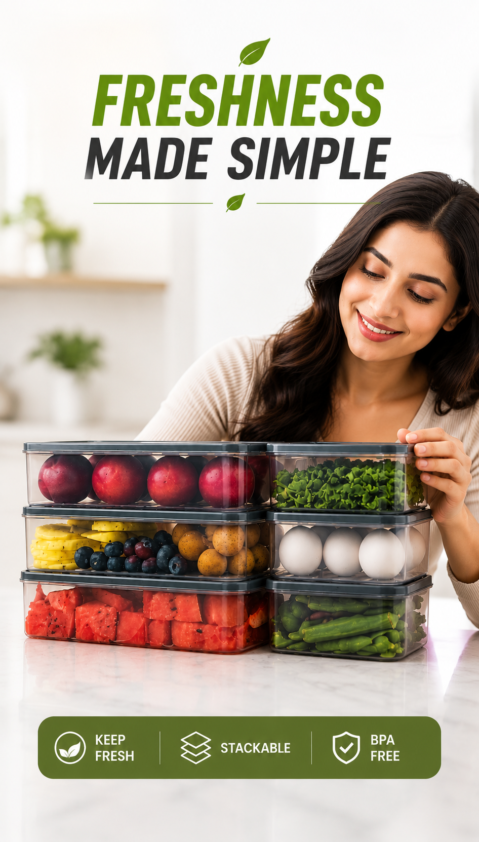 ❤️✨🥦❄️ Fridge Containers -Freshora™ Clean Fridge. Fresh Lifestyle. | FLAT 45% OFF 🔥
