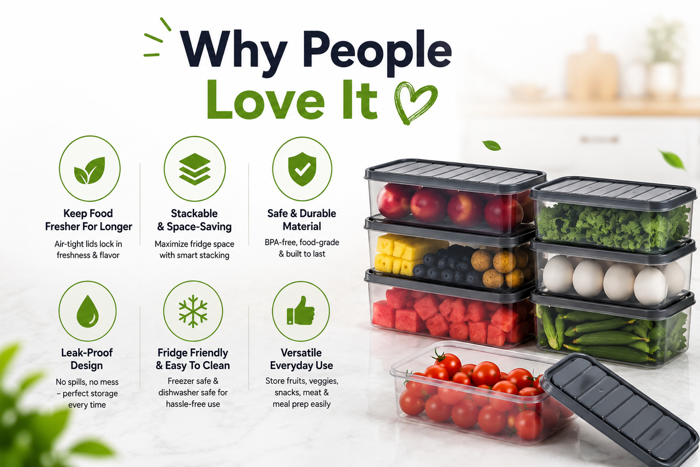 ❤️✨🥦❄️ Fridge Containers -Freshora™ Clean Fridge. Fresh Lifestyle. | FLAT 45% OFF 🔥
