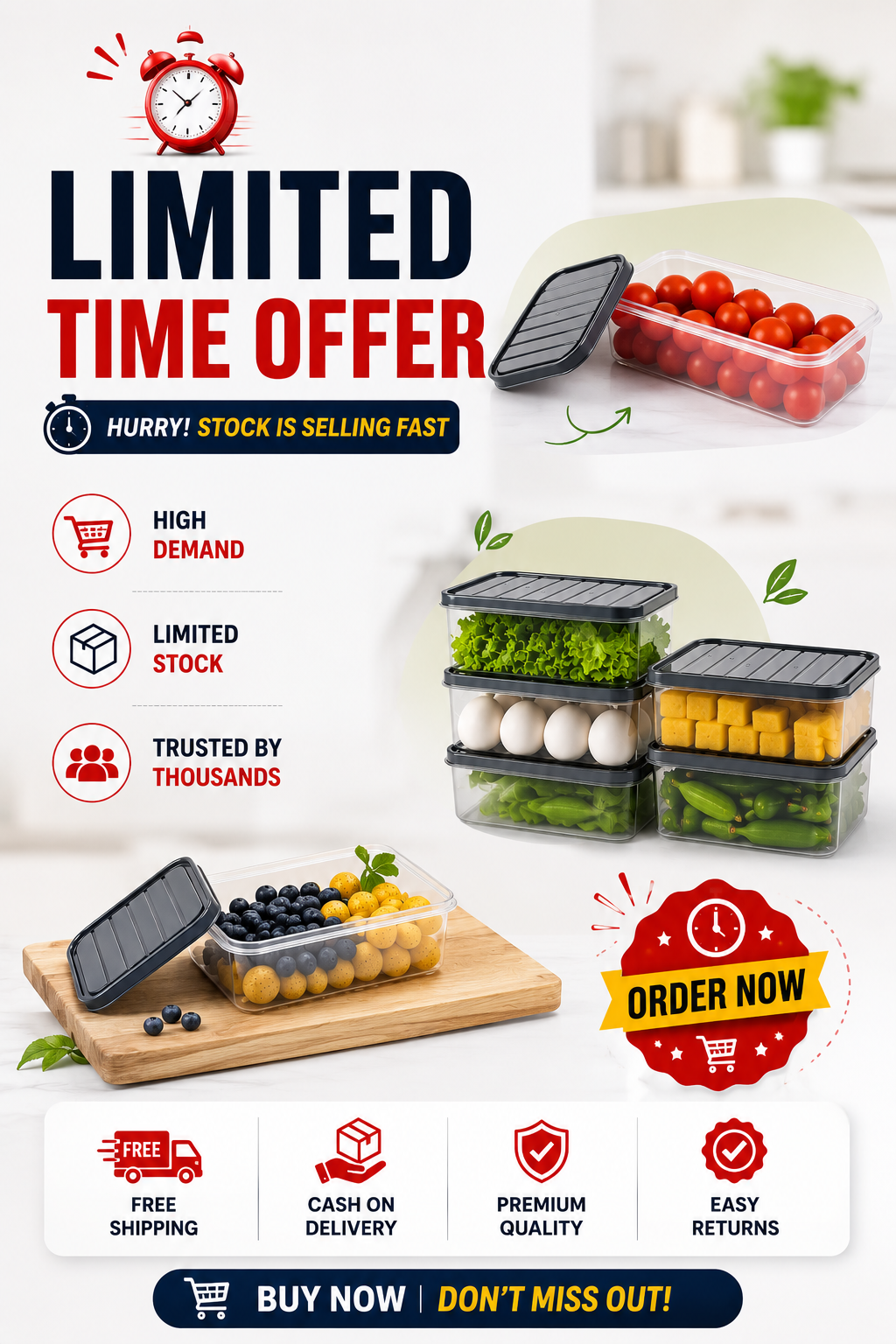 ❤️✨🥦❄️ Fridge Containers -Freshora™ Clean Fridge. Fresh Lifestyle. | FLAT 45% OFF 🔥