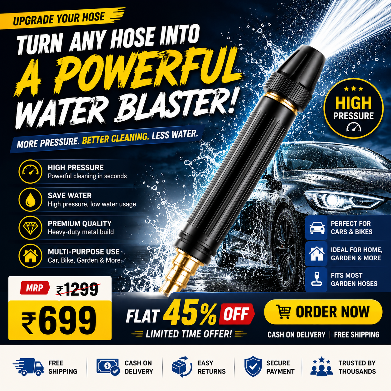 🌊  WashMaster™ - High Pressure Water spray 💦 | Flat 45 %