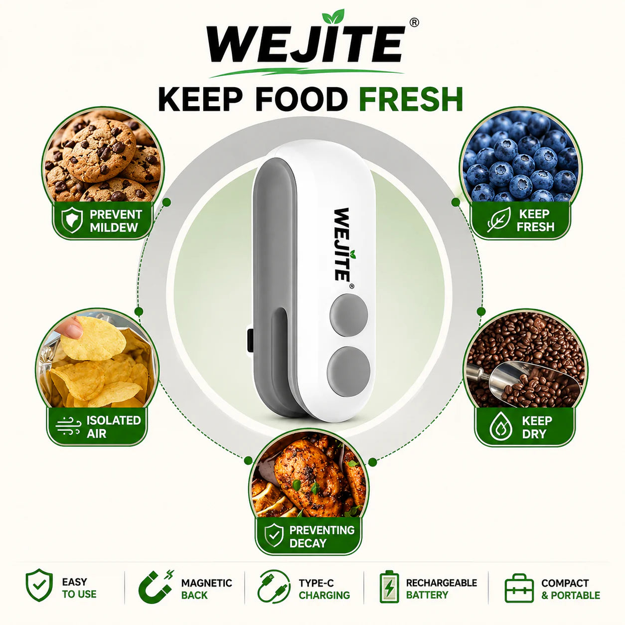 💚 Portable Mini Sealer  FreshLock™ Lock In Freshness Instantly. |  FLAT 45% OFF 🔥