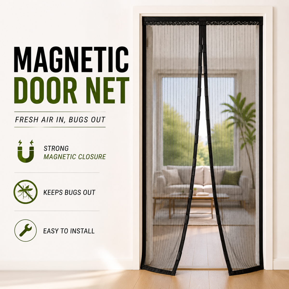 🏡 MagicMesh™ - No-Mosquito Magnetic Door Net 🦟 | Flat 45%