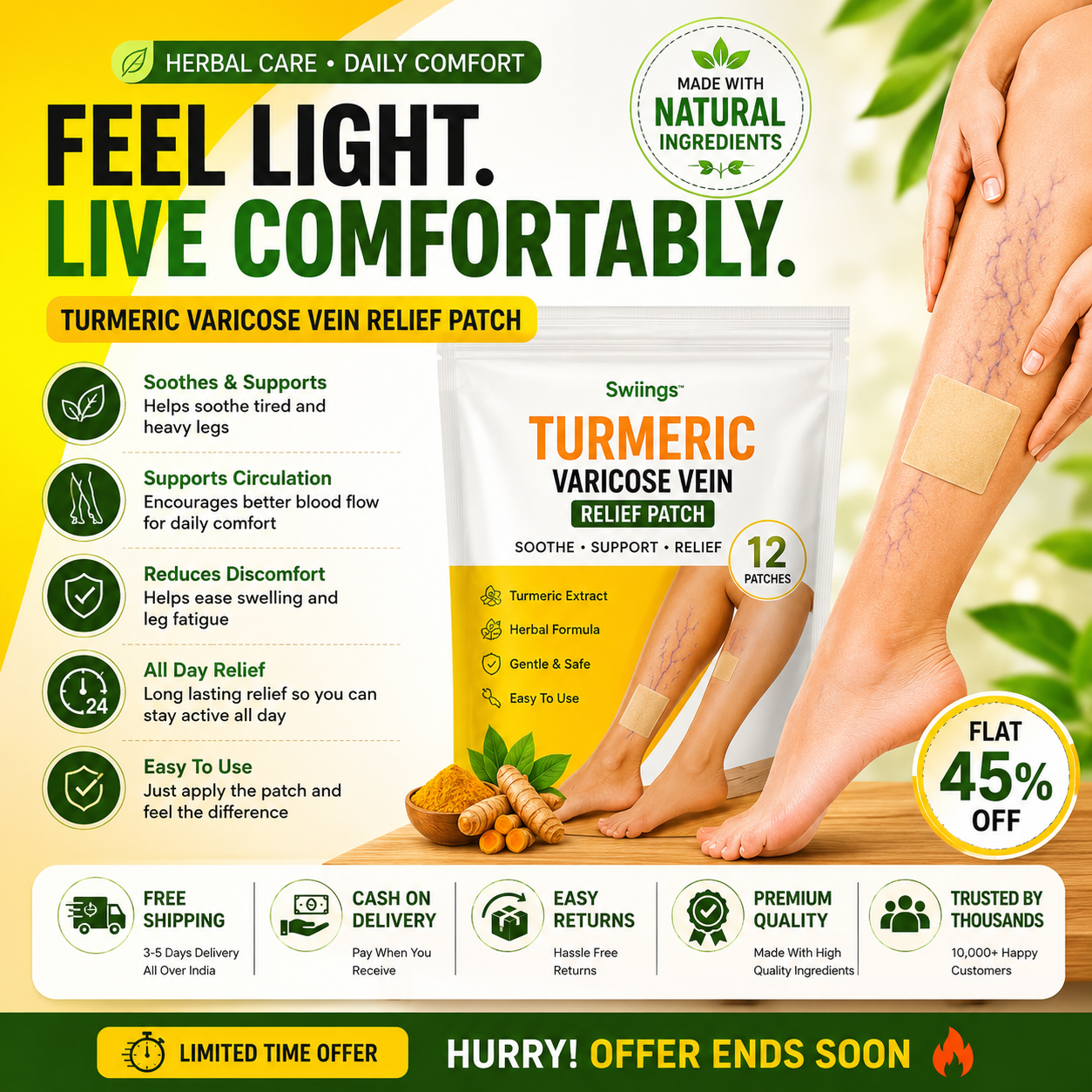 🌿 VaricoCare™ - Herbal Leg Comfort Patch🦵|  Flat 45 %