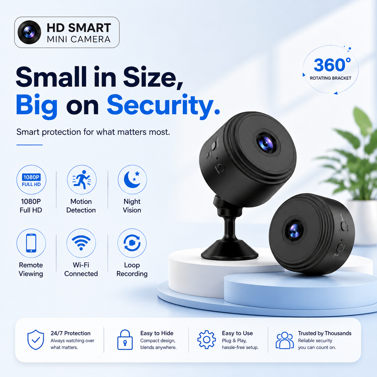 🎥 SecureEye™ - Smart HD Mini Camera 🕵️| Watch Anywhere 👀