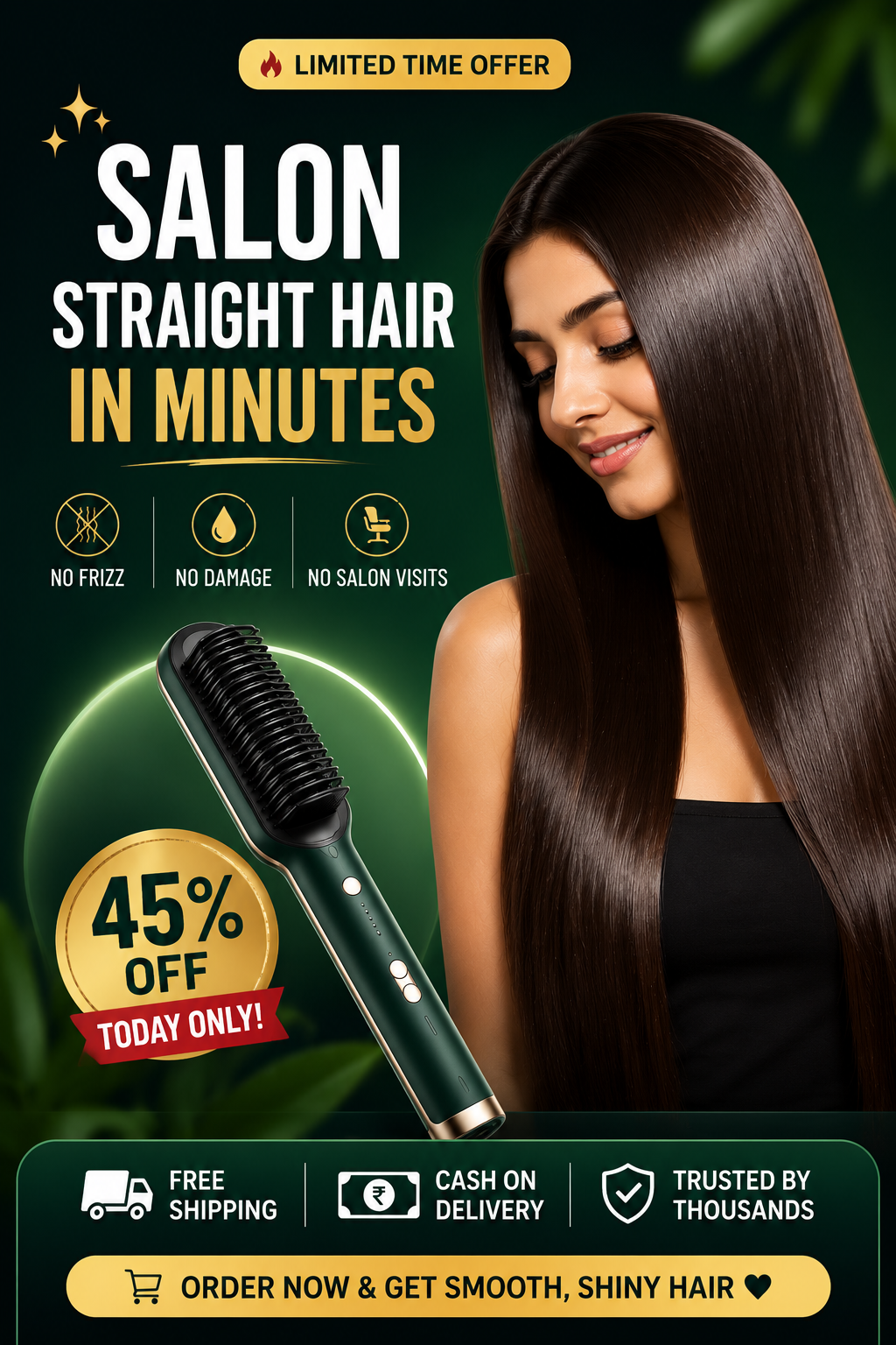 💚 StraightLux™ Straightener - Straight. Smooth. Gorgeous. | FLAT 45% OFF 🔥